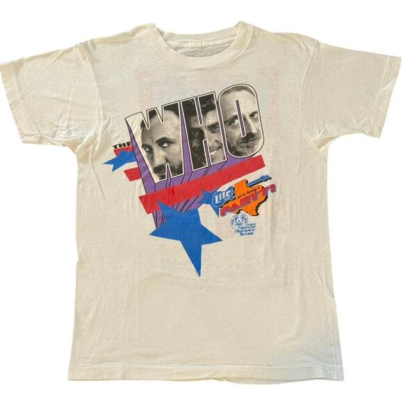 Vintage 80s The Who 1989 Special Olympics Houston Dallas Single Stitch Shirt Med - Picture 1 of 4